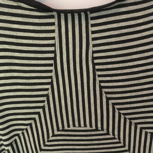 Athleta Short Sleeved Gray White Stripped dress - Picture 4 of 8